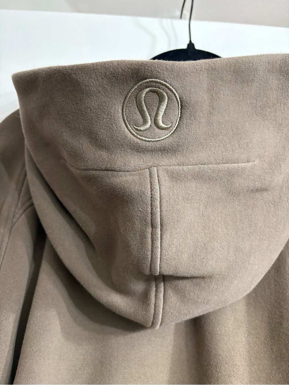 lululemon athletica Taupe Hooded Sweatshirt with Embroidered Logo